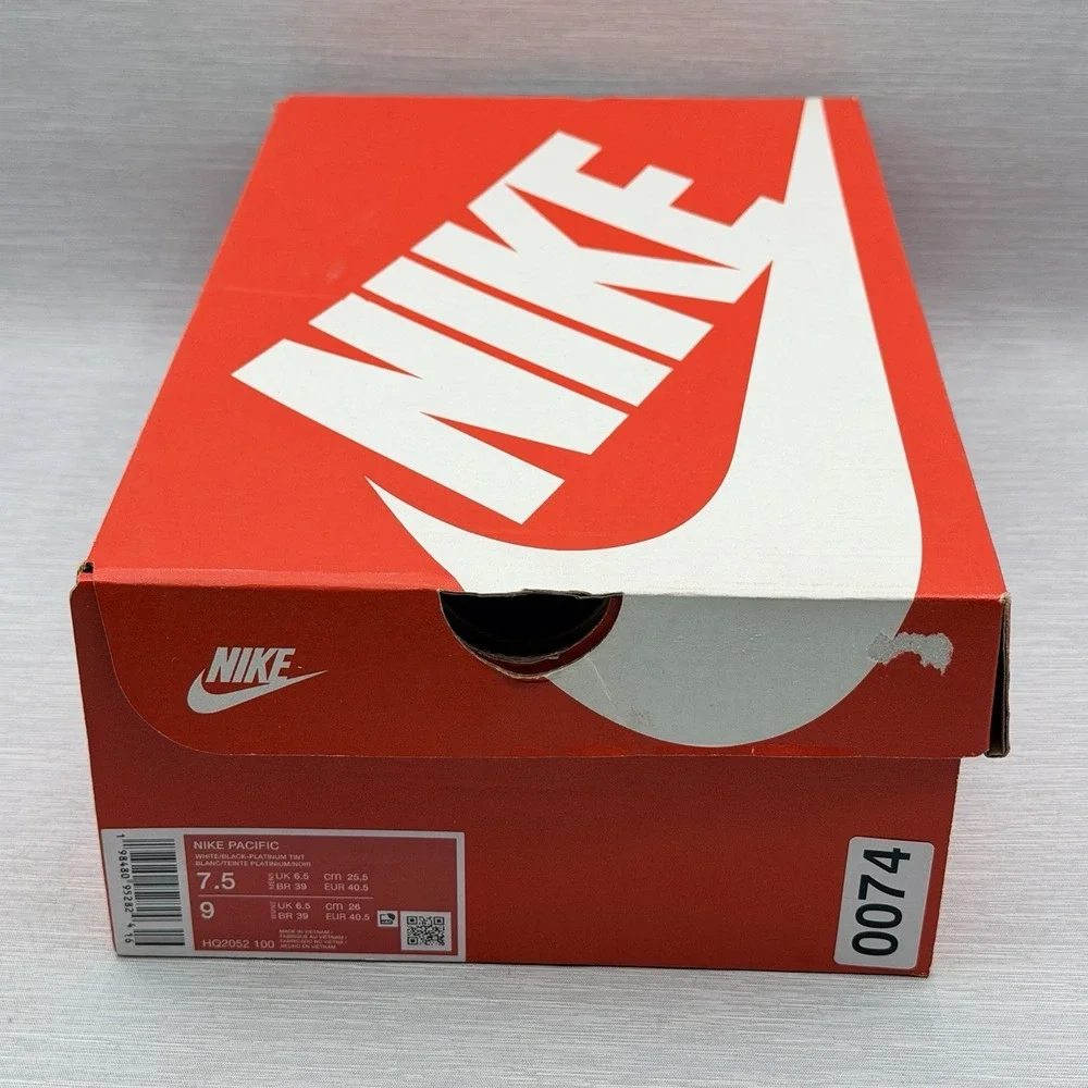 Nike Pacific Men's 7.5 Retro Running Shoes White Black Gum Sole HQ2052 100